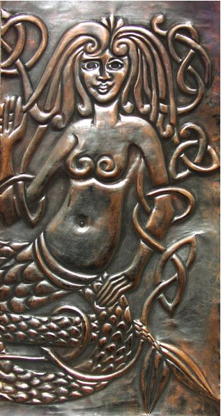 Copper Rubbing of a Mermaid